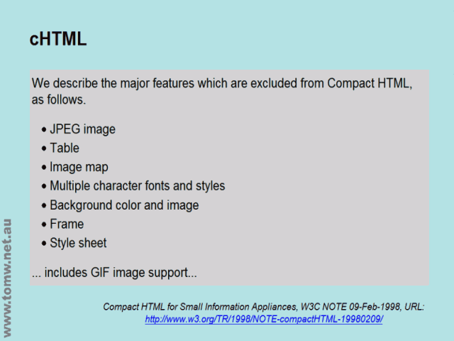 ... major features which are excluded from Compact HTML ...