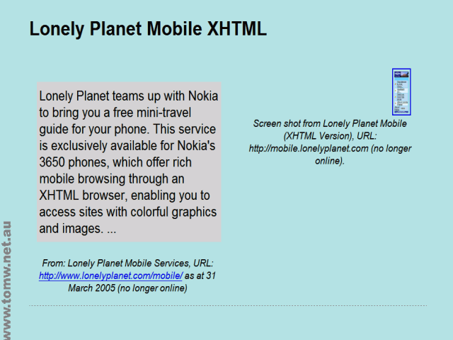 Lonely Planet Mobile XHTML