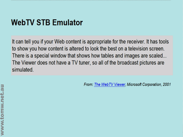 WebTV STB Emulator